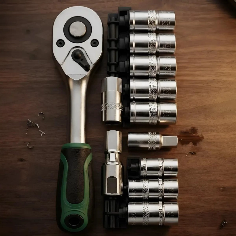 SET DE LLAVE CHICHARRA CON DADOS HEXAGONALES 12 PIEZAS - 4