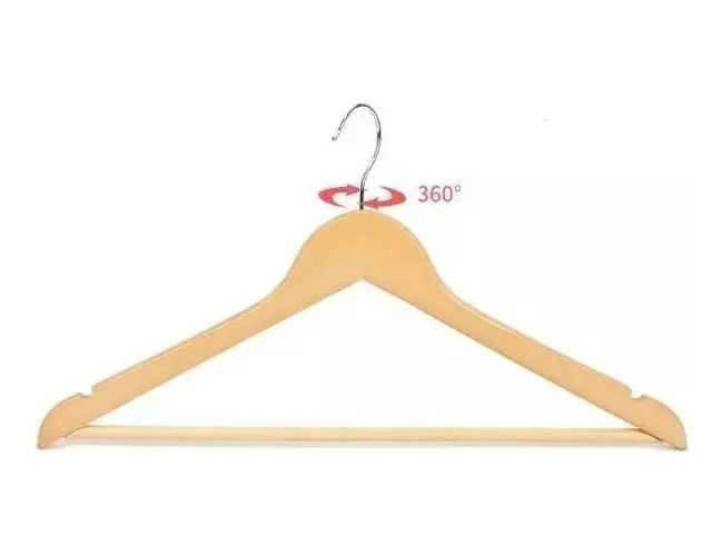 PACK DE 50 COLGADORES DE MADERA PARA ROPA Y ACCESORIOS - 2
