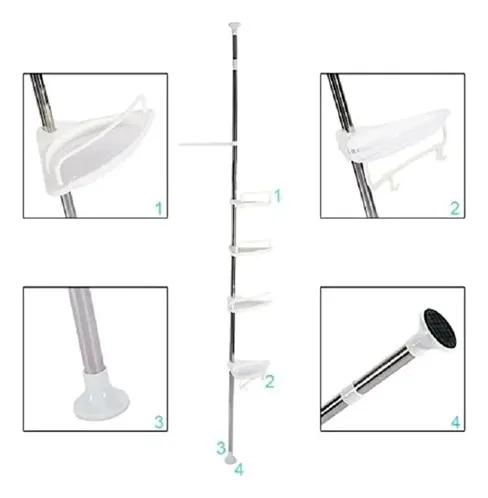 ORGANIZADOR ESQUINERO DUCHA BAÑO MULTIUSO 4 NIVELES AJUSTABLE - 4