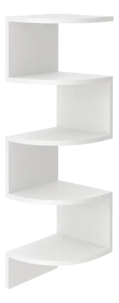 REPISA ESQUINERA DECORATIVA MINIMALISTA DE 5 NIVELES EN COLOR BLANCO - 2