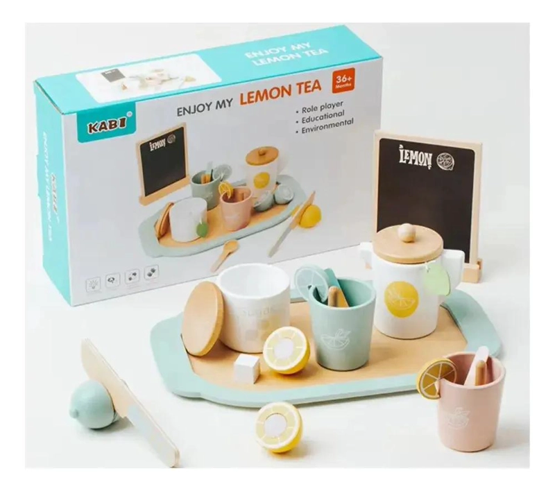SET DE TE  DE MADERA PARA JUEGO IMAGINATIVO INFANTIL - 2