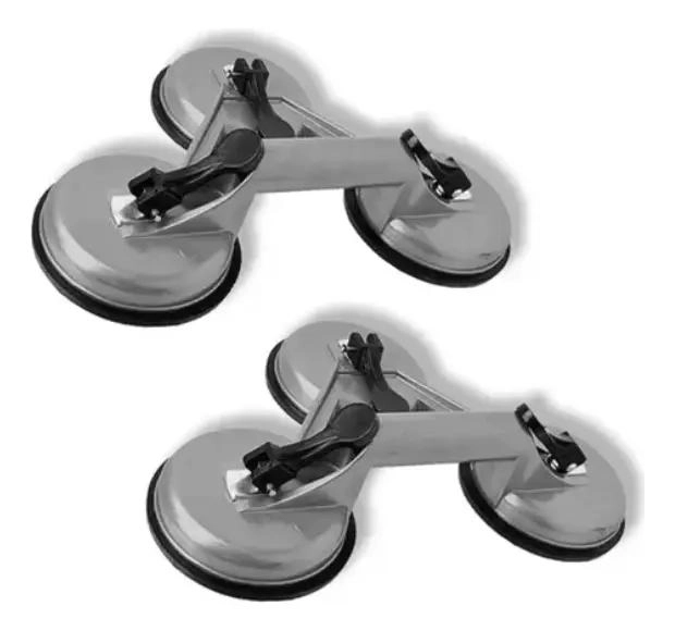 PACK 2 VENTOSAS 3 CHUPONES 155KG SUCCION VIDRIO - 1