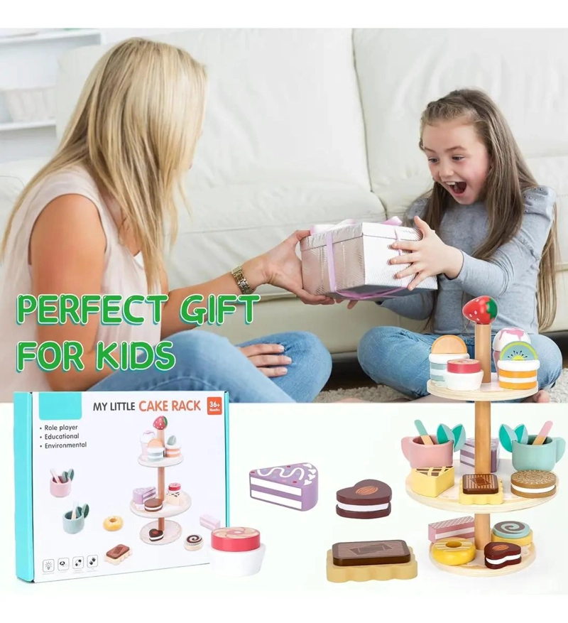 JUEGO DE TE  Y POSTRE DE MADERA PARA NIÑOS DE 3 A 6 AÑOS - 7