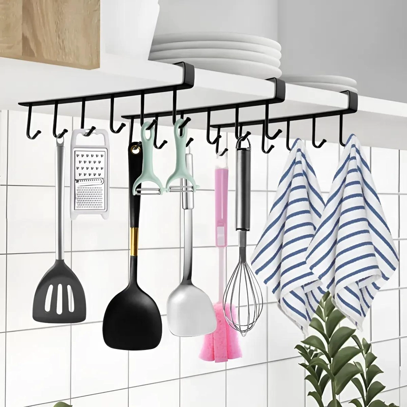 ORGANIZADOR COLGANTE DE GANCHOS PARA COCINA Y BAÑO - 2
