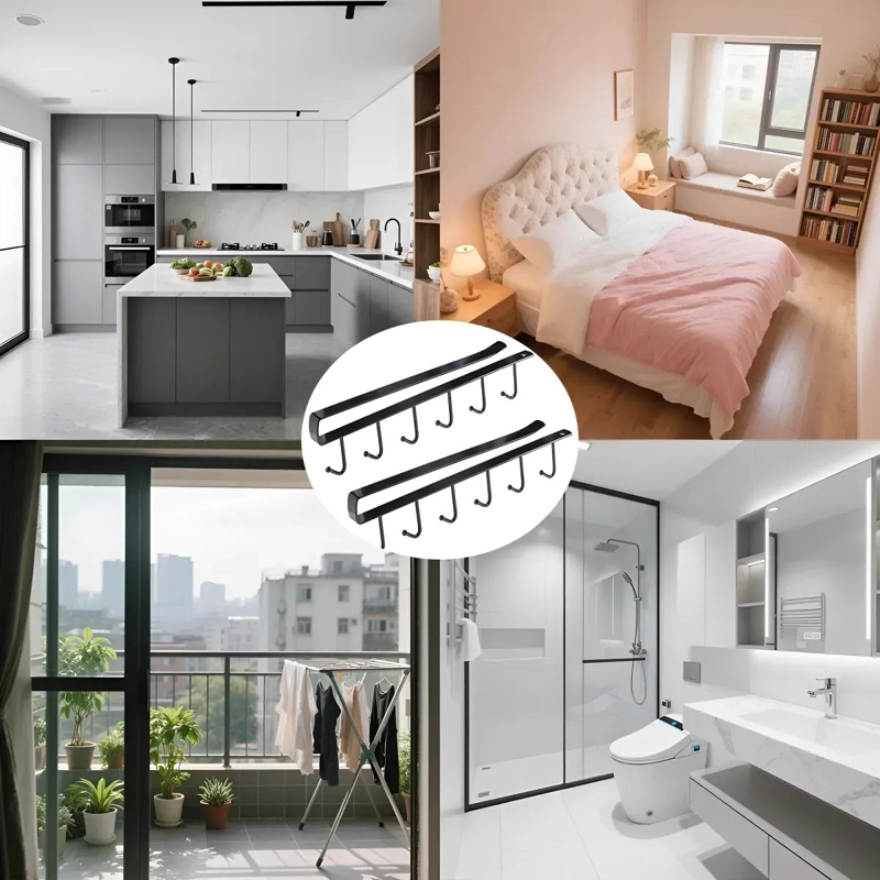ORGANIZADOR COLGANTE DE GANCHOS PARA COCINA Y BAÑO - 9