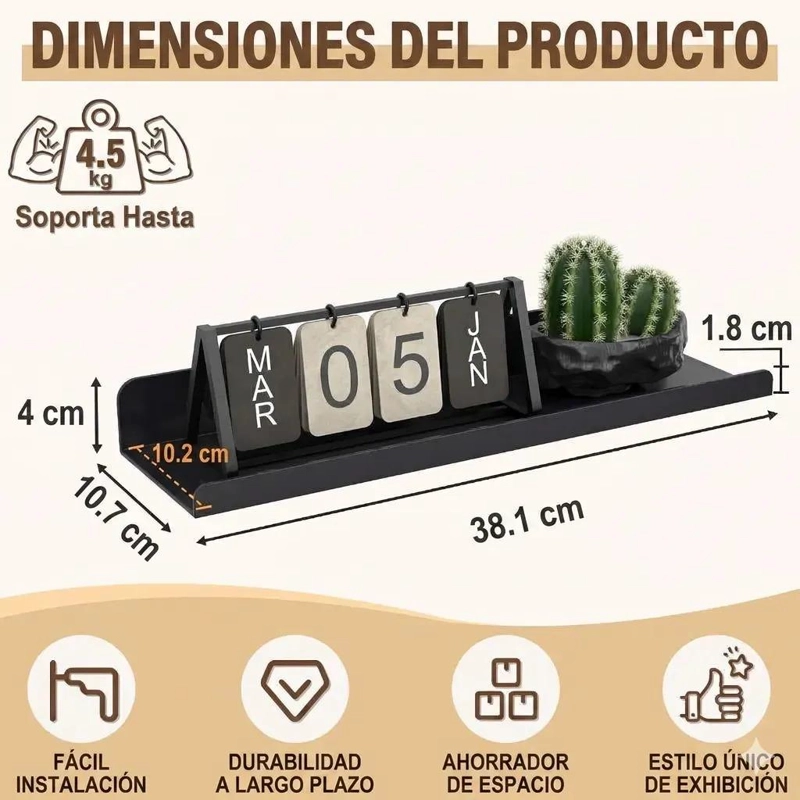 ESTANTES FLOTANTES DE ACRILICO PARA PARED EN JUEGO DE 2 - 2