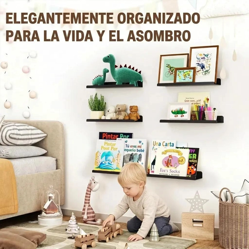 ESTANTES FLOTANTES DE ACRILICO PARA PARED EN JUEGO DE 2 - 5