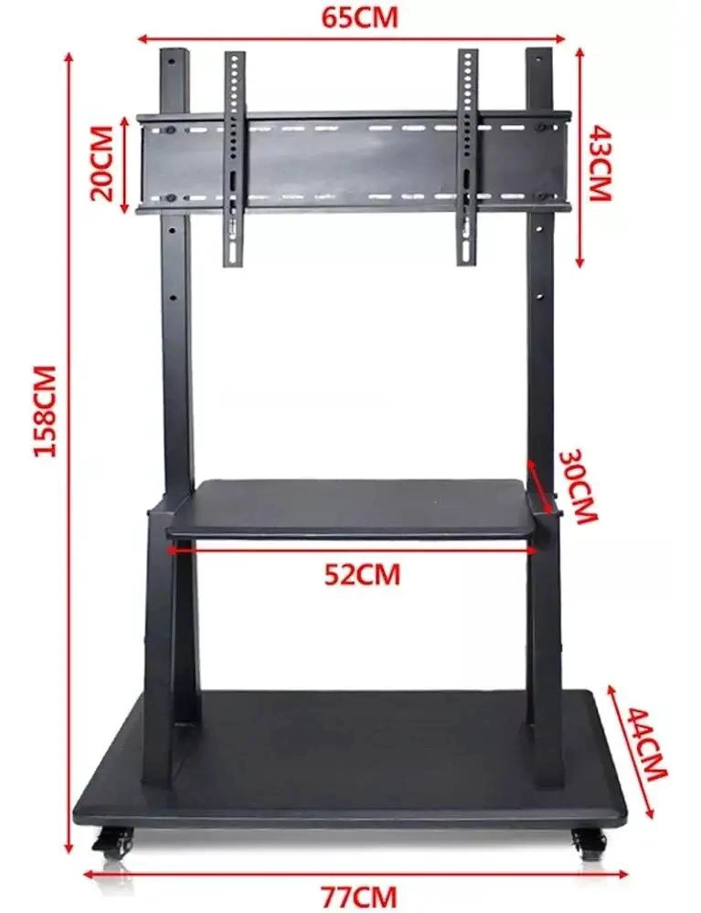 SOPORTE MOVIL PARA TV CON RUEDAS Y ESTANTES AJUSTABLES - 2