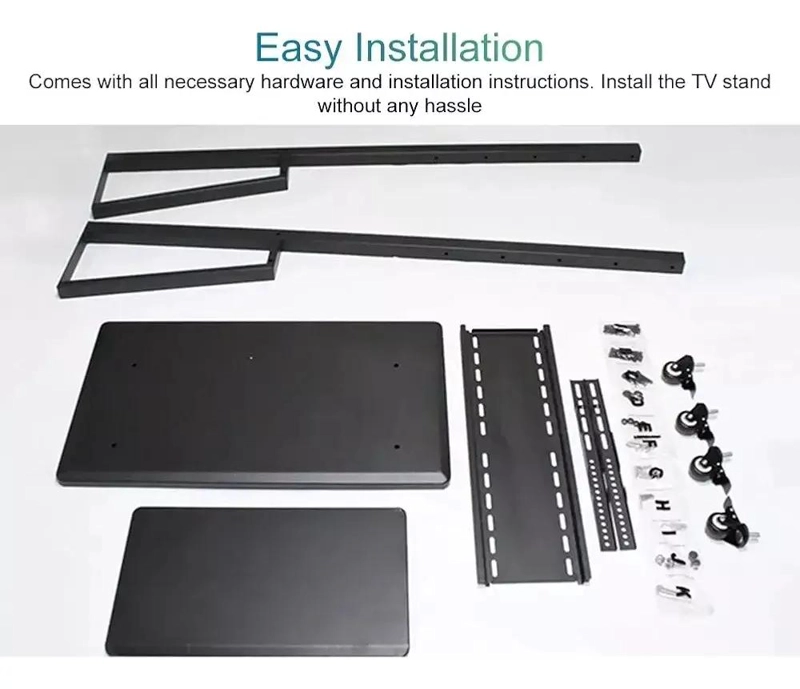 SOPORTE MOVIL PARA TV CON RUEDAS Y ESTANTES AJUSTABLES - 6