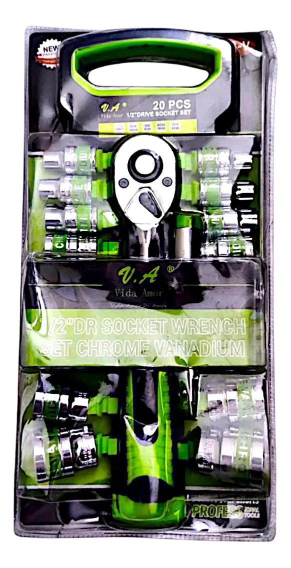 KIT DE HERRAMIENTAS 20 PIEZAS CON CHICHARRA 1/2 - 1