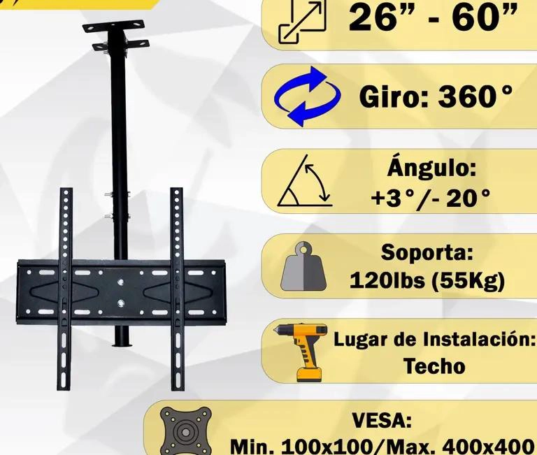 SOPORTE AJUSTABLE PARA TV DE 26 A 60 PULGADAS CON INCLINACION - 2