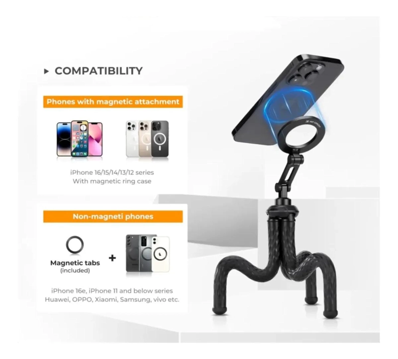 TRIPODE FLEXIBLE MAGNE TICO PARA SMARTPHONES Y CAMARAS - 2