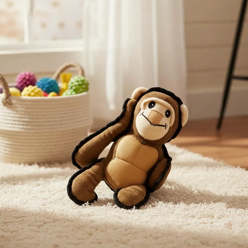 PELUCHE LOBO Y MONO MORDEDOR RESISTENTE PARA PERROS - 4