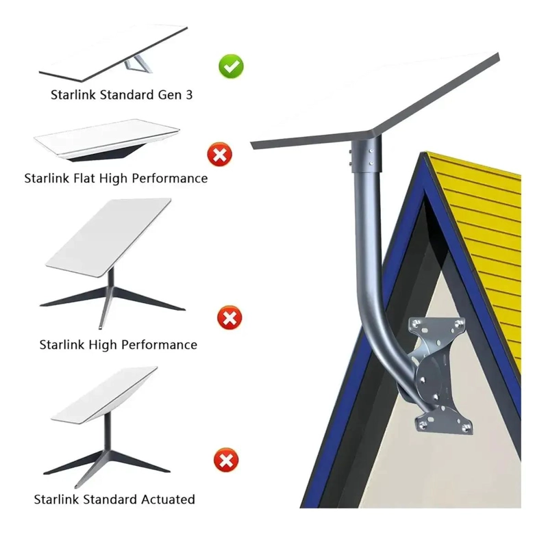 MASTIL DE METAL PARA ANTENA STARLINK V4 CON KIT DE INSTALACION - 4