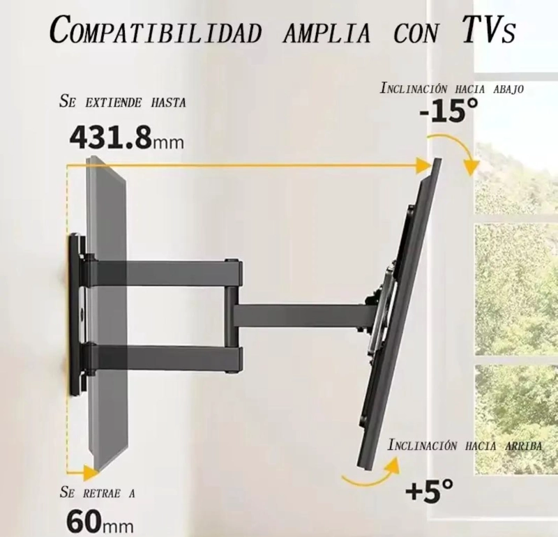 SOPORTE DE BRAZO RETRACTIL PARA PANTALLAS DE 26 A 65 PULGADAS - 4