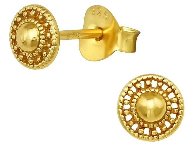 ARETES MINI CIRCULO DORADO PARA PERFORACIONES MULTIPLES - 1