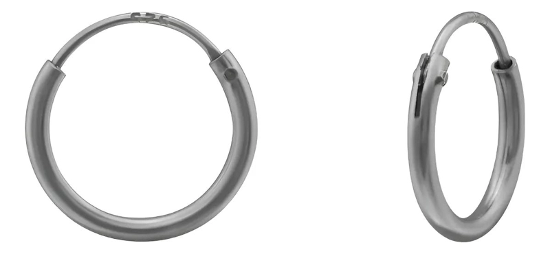 AROS UNISEX ARGOLLA 10 MM PLATA RODINADA NEGRA - 1