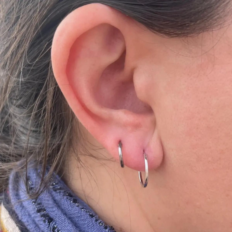 AROS UNISEX ARGOLLA 10 MM PLATA RODINADA NEGRA - 2