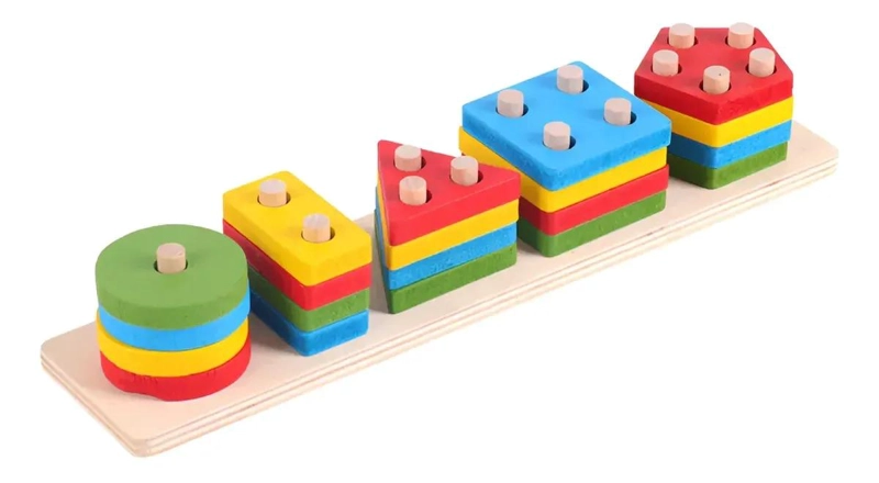 JUGUETE EDUCATIVO DE MADERA PARA CLASIFICAR FORMAS Y COLORES - 1