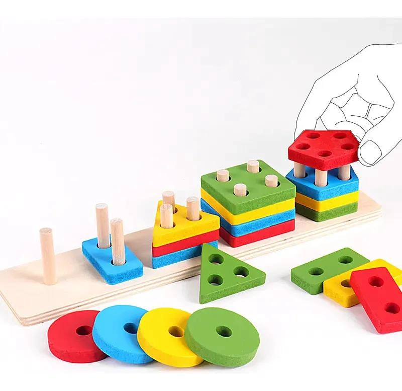 JUGUETE EDUCATIVO DE MADERA PARA CLASIFICAR FORMAS Y COLORES - 3