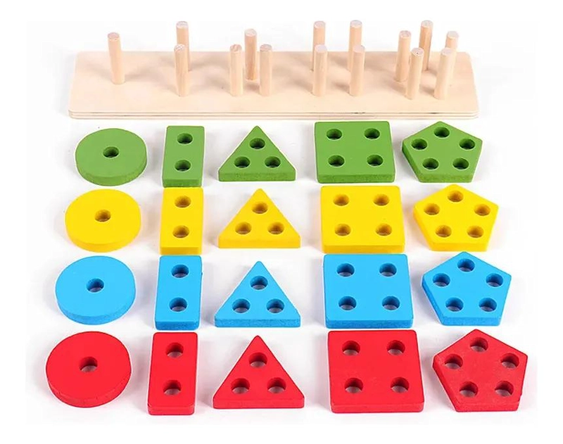 JUGUETE EDUCATIVO DE MADERA PARA CLASIFICAR FORMAS Y COLORES - 4
