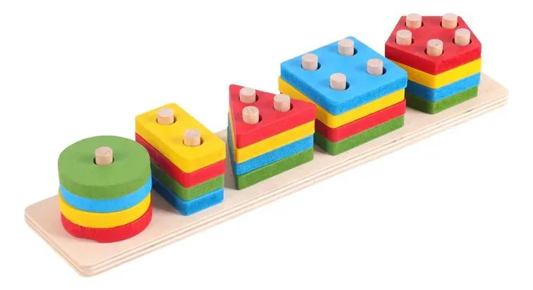 JUGUETE EDUCATIVO DE MADERA PARA CLASIFICAR FORMAS Y COLORES - 5