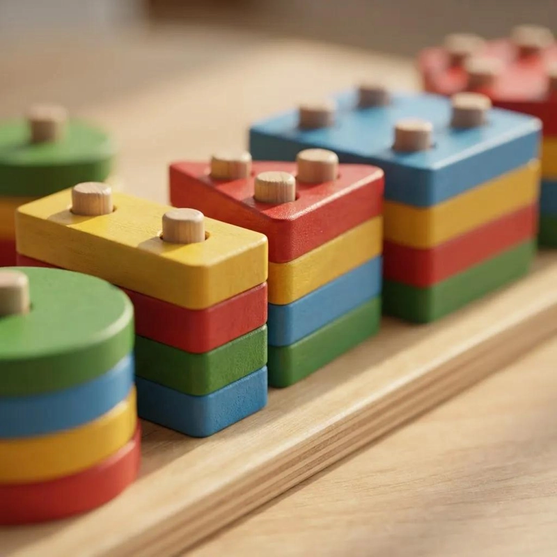JUGUETE EDUCATIVO DE MADERA PARA CLASIFICAR FORMAS Y COLORES - 8