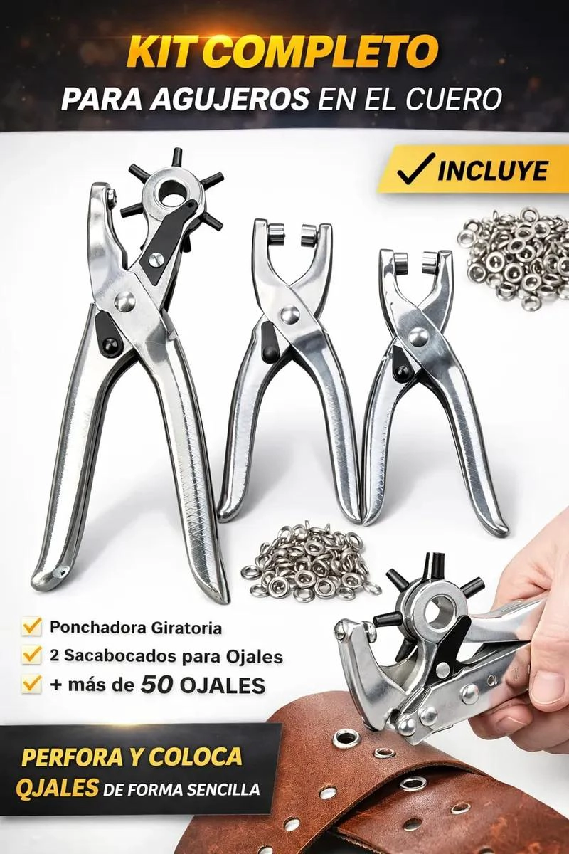 PERFORADOR MANUAL AJUSTABLE 6 EN 1 PARA CUERO Y MANUALIDADES - 4