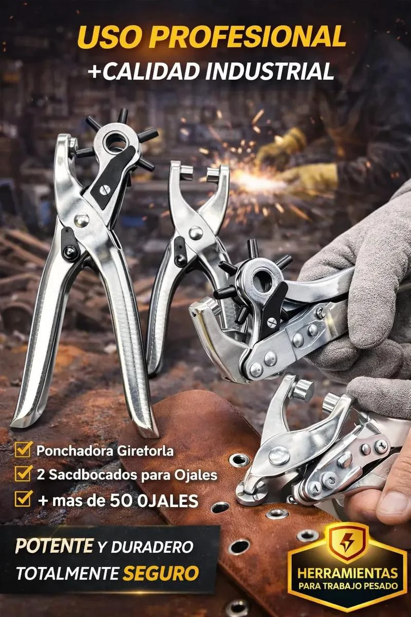 PERFORADOR MANUAL AJUSTABLE 6 EN 1 PARA CUERO Y MANUALIDADES - 6