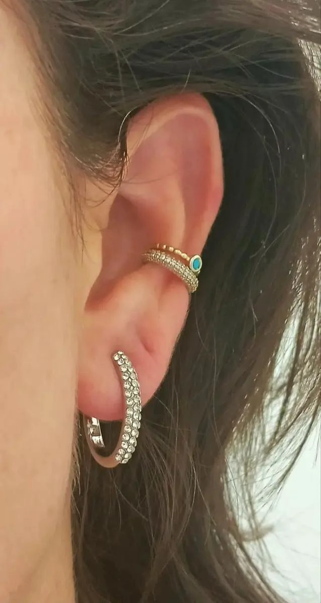 AROS DE CLIP FINOS CON ZIRCONIAS BAÑADOS EN PLATA - 3