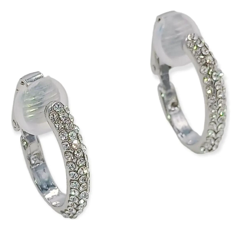 AROS DE CLIP FINOS CON ZIRCONIAS BAÑADOS EN PLATA - 5