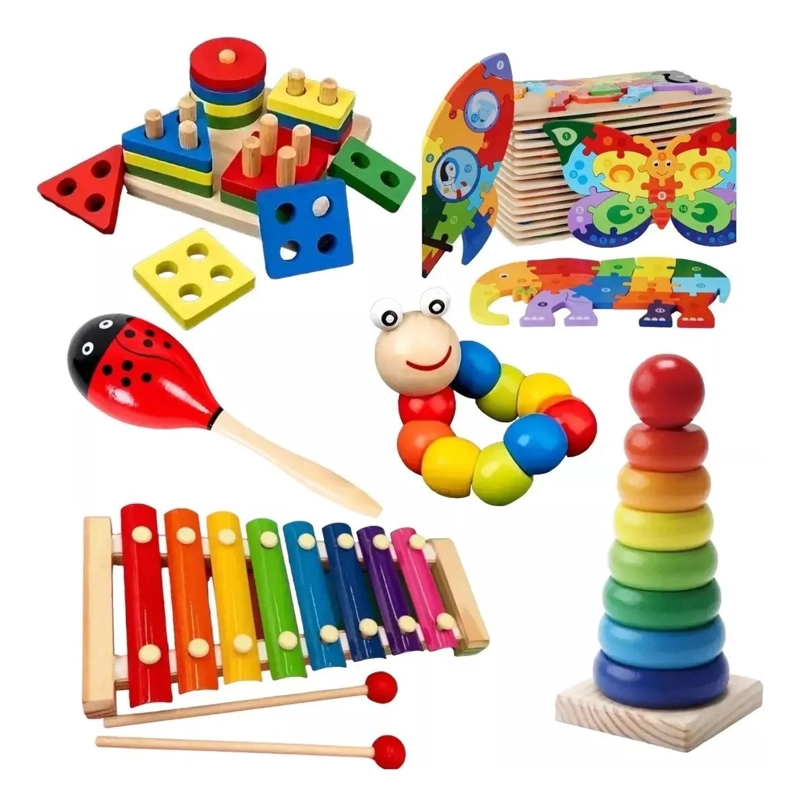 PACK DE JUGUETES DIDACTICOS DE MADERA PARA NIÑOS - 2