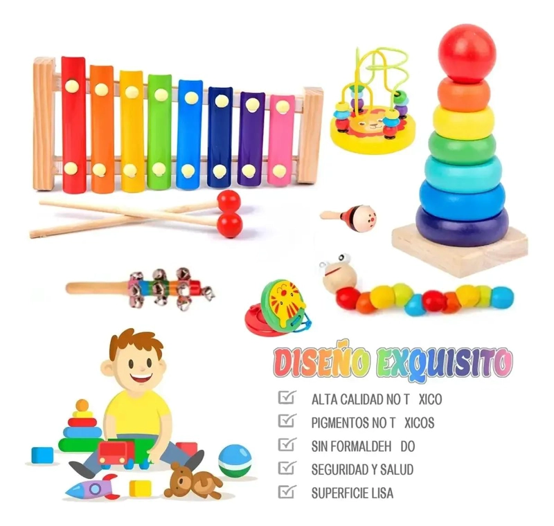 SET DE JUGUETES DIDACTICOS DE MADERA PARA NIÑOS DE 2 AÑOS - 7