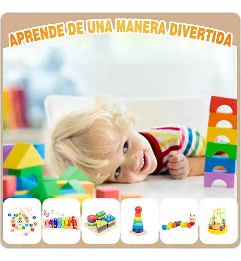 SET DE JUGUETES DIDACTICOS DE MADERA PARA NIÑOS DE 2 AÑOS - 8