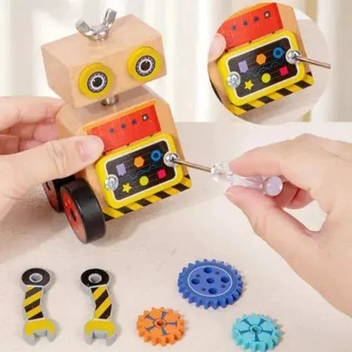 ROBOT MONTESSORI DESMONTABLE DE MADERA PARA NIÑOS - 3