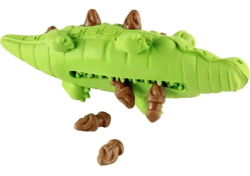 JUGUETE DENTAL COCODRILO 2 EN 1 PARA PERROS CON SNACKS - 4