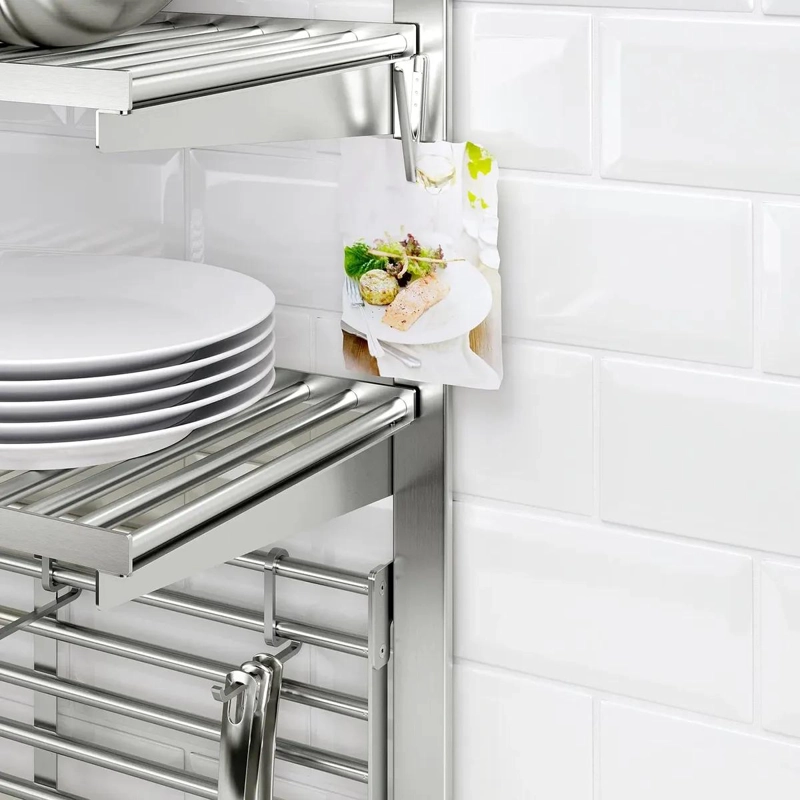 RIEL DE SUSPENSION DE ACERO INOXIDABLE PARA COCINA 80 CM - 1