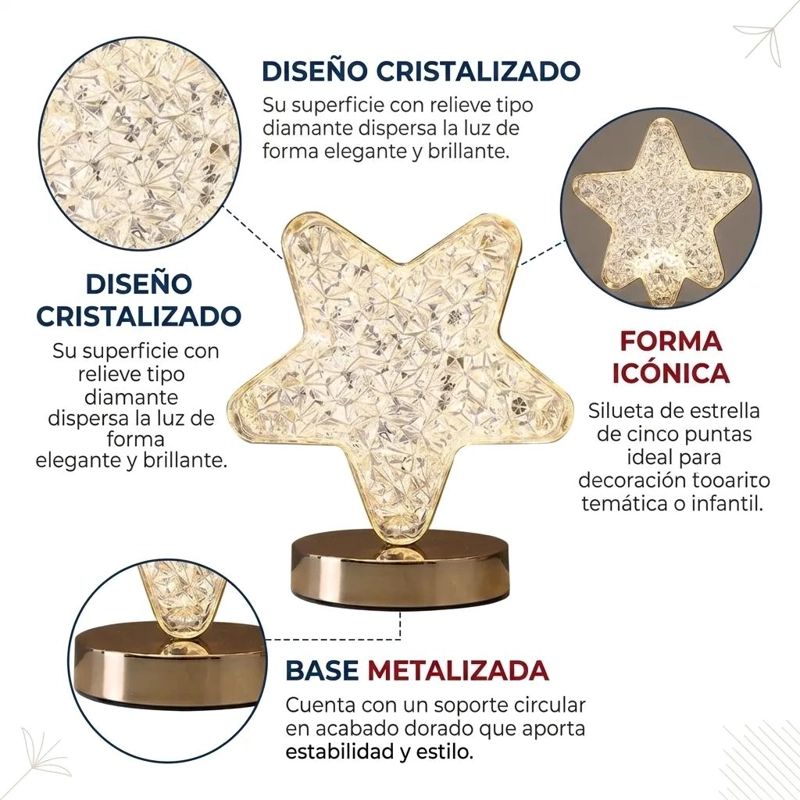 LAMPARA DE MESA ESTRELLA DECORATIVA PARA AMBIENTES ACOGEDORES - 4