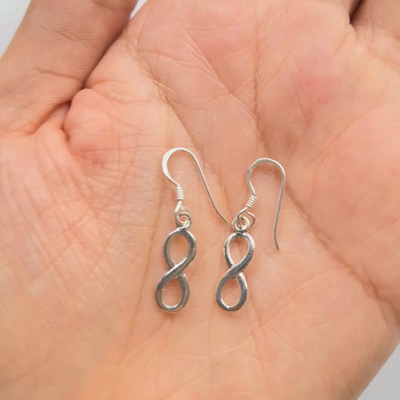 AROS COLGANTES INFINITO EN PLATA FINA 925 ENVEJECIDA - 2