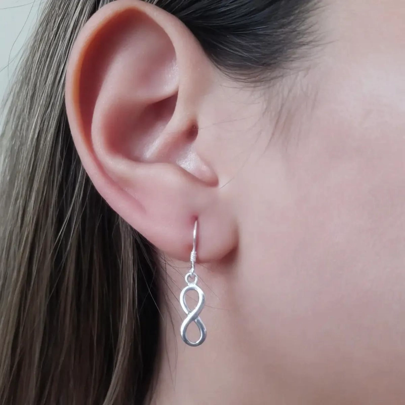 AROS COLGANTES INFINITO EN PLATA FINA 925 ENVEJECIDA - 3