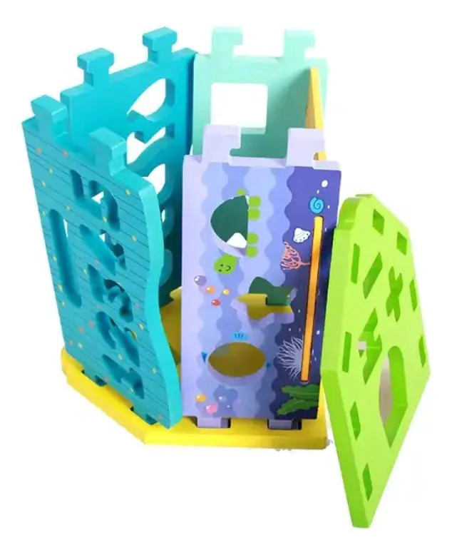 CASA DE MADERA DIDACTICA PARA NIÑOS CON PIEZAS DE ENCAJE - 2