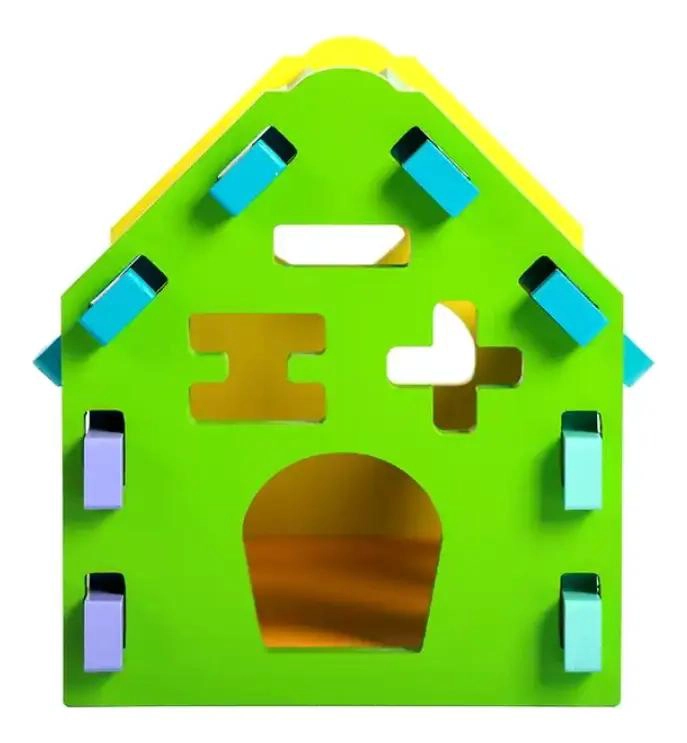 CASA DE MADERA DIDACTICA PARA NIÑOS CON PIEZAS DE ENCAJE - 4