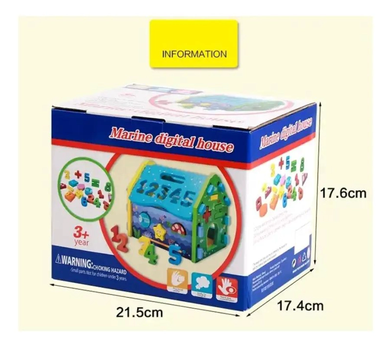 CASA DE MADERA DIDACTICA PARA NIÑOS CON PIEZAS DE ENCAJE - 5