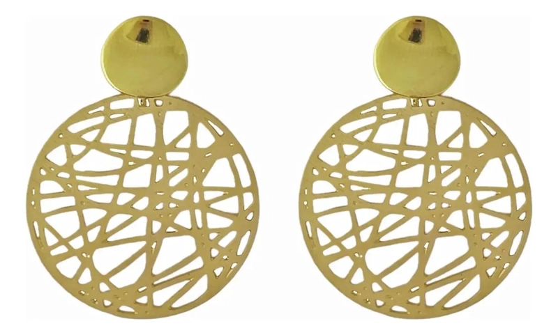 AROS REDONDOS ENCHAPADOS EN ORO 18K CON DISEÑO ELEGANTE - 1