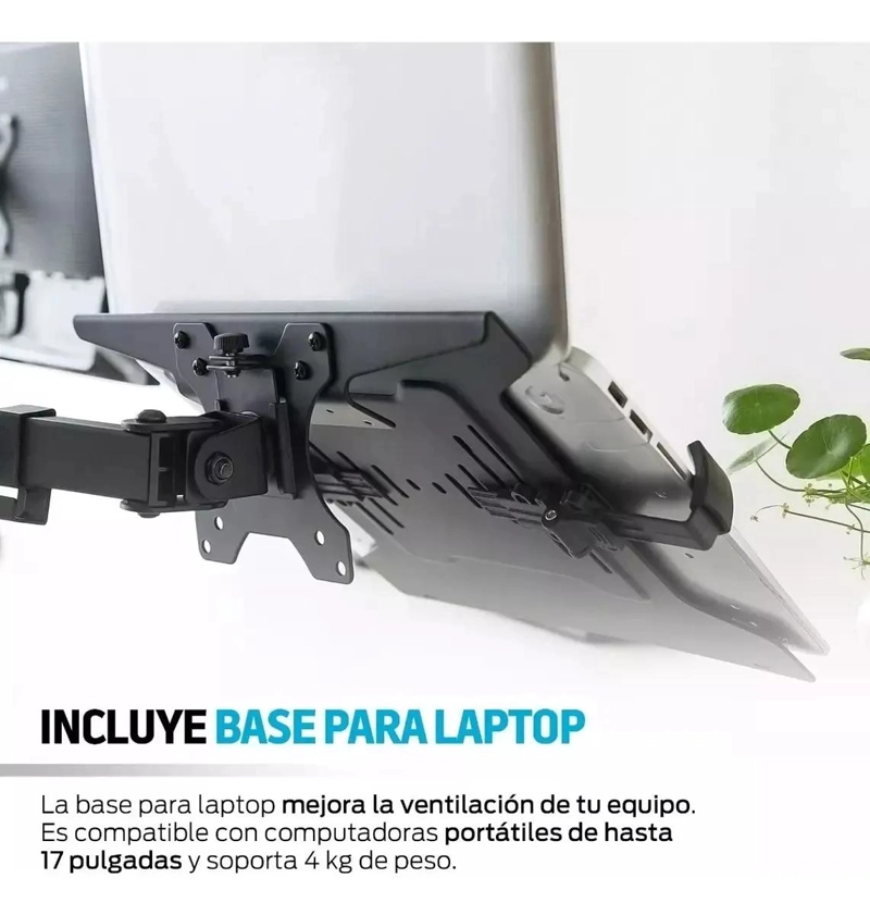 SOPORTE ARTICULADO PARA MONITOR Y LAPTOP CON AJUSTE ERGONOMICO - 4