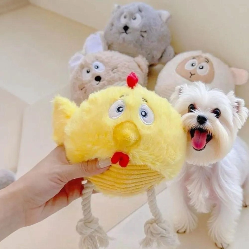 JUGUETE INTERACTIVO DE PELUCHE PARA PERROS CON CUERDA - 2
