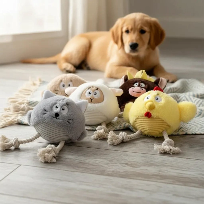 JUGUETE INTERACTIVO DE PELUCHE PARA PERROS CON CUERDA - 3
