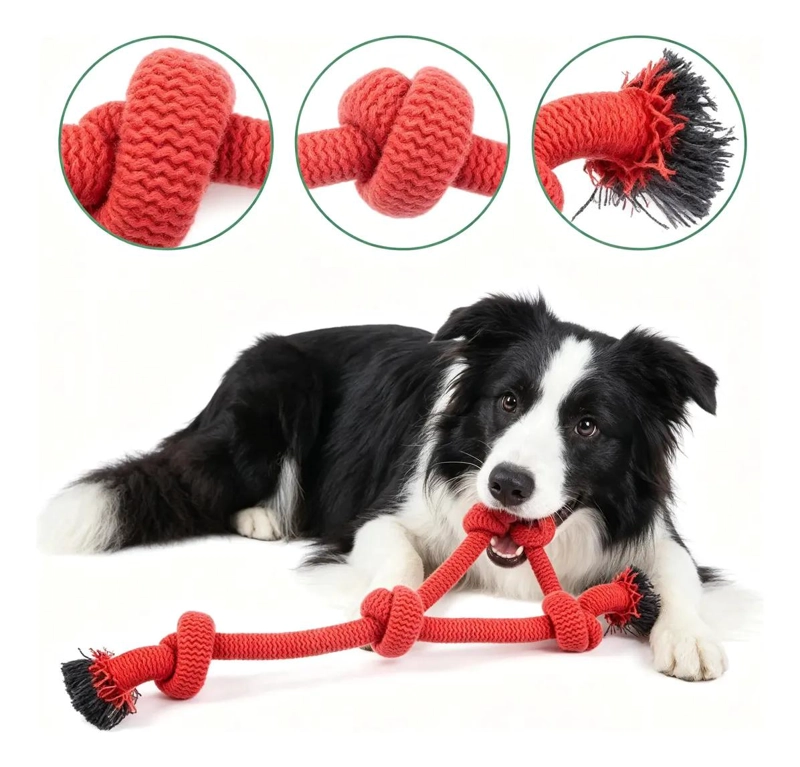 JUGUETE DE CUERDA RESISTENTE PARA PERROS GRANDES Y MEDIANOS - 1