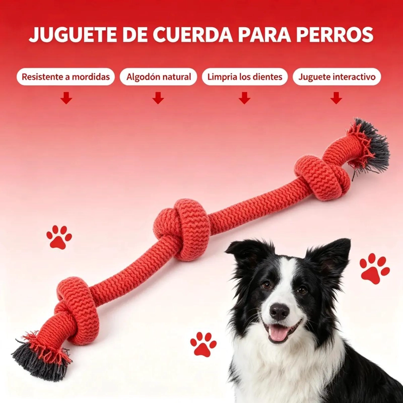JUGUETE DE CUERDA RESISTENTE PARA PERROS GRANDES Y MEDIANOS - 3