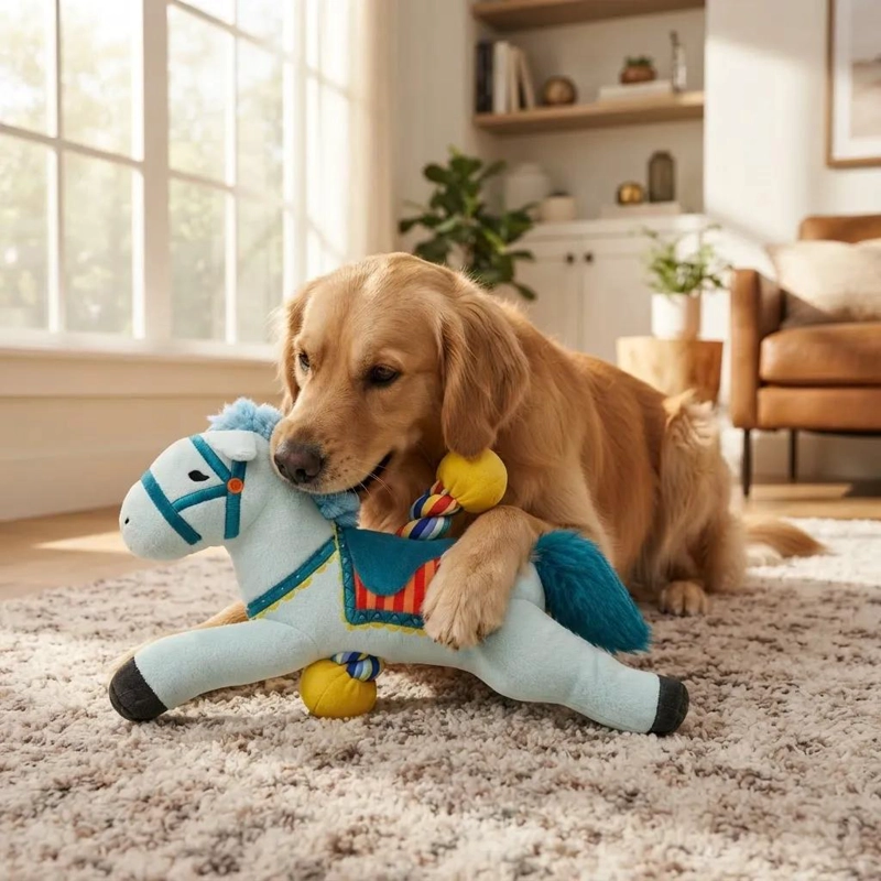 PELUCHE PONY CON CUERDA MORDEDOR PARA PERROS MEDIANO - 6